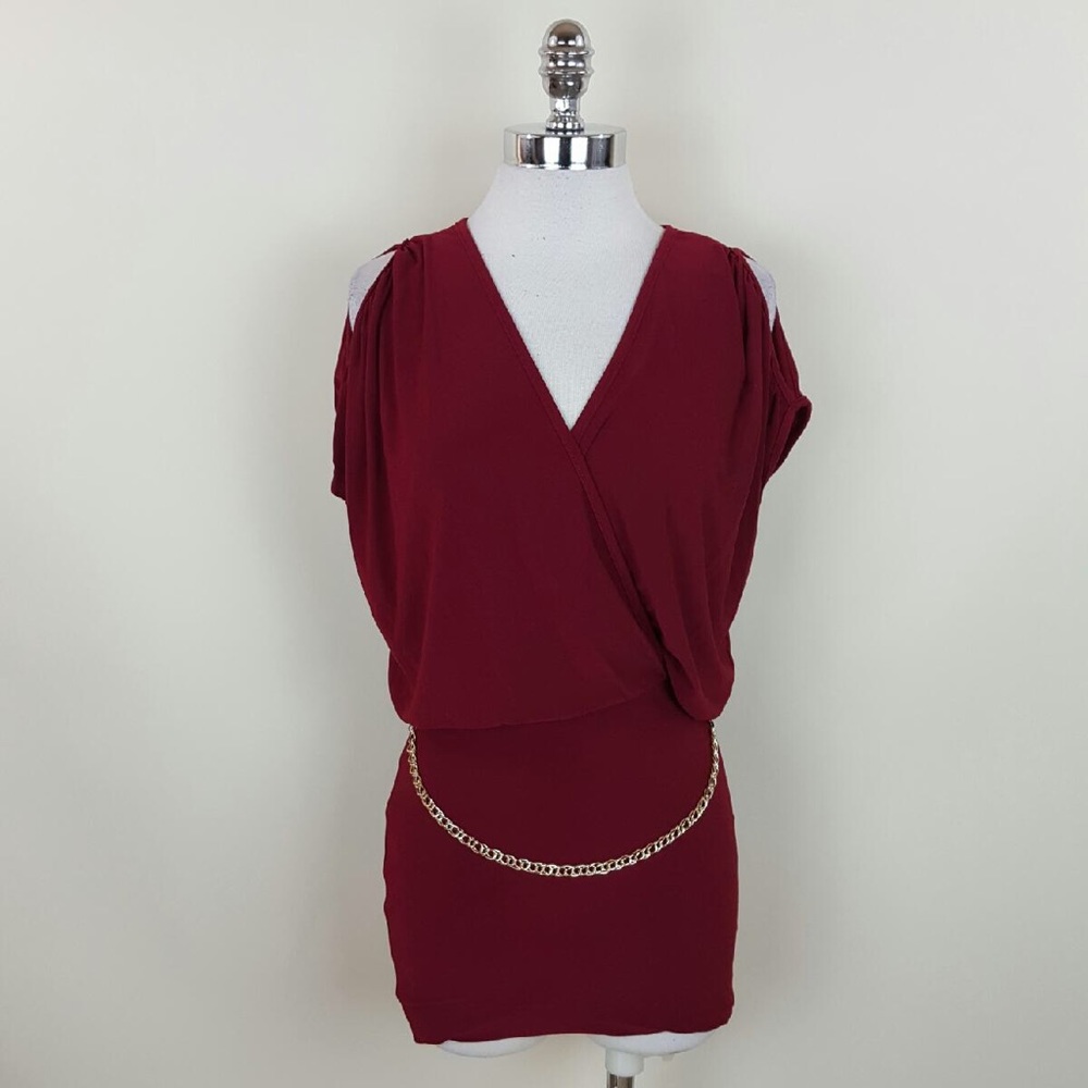 COPY - Red dress with gold belt